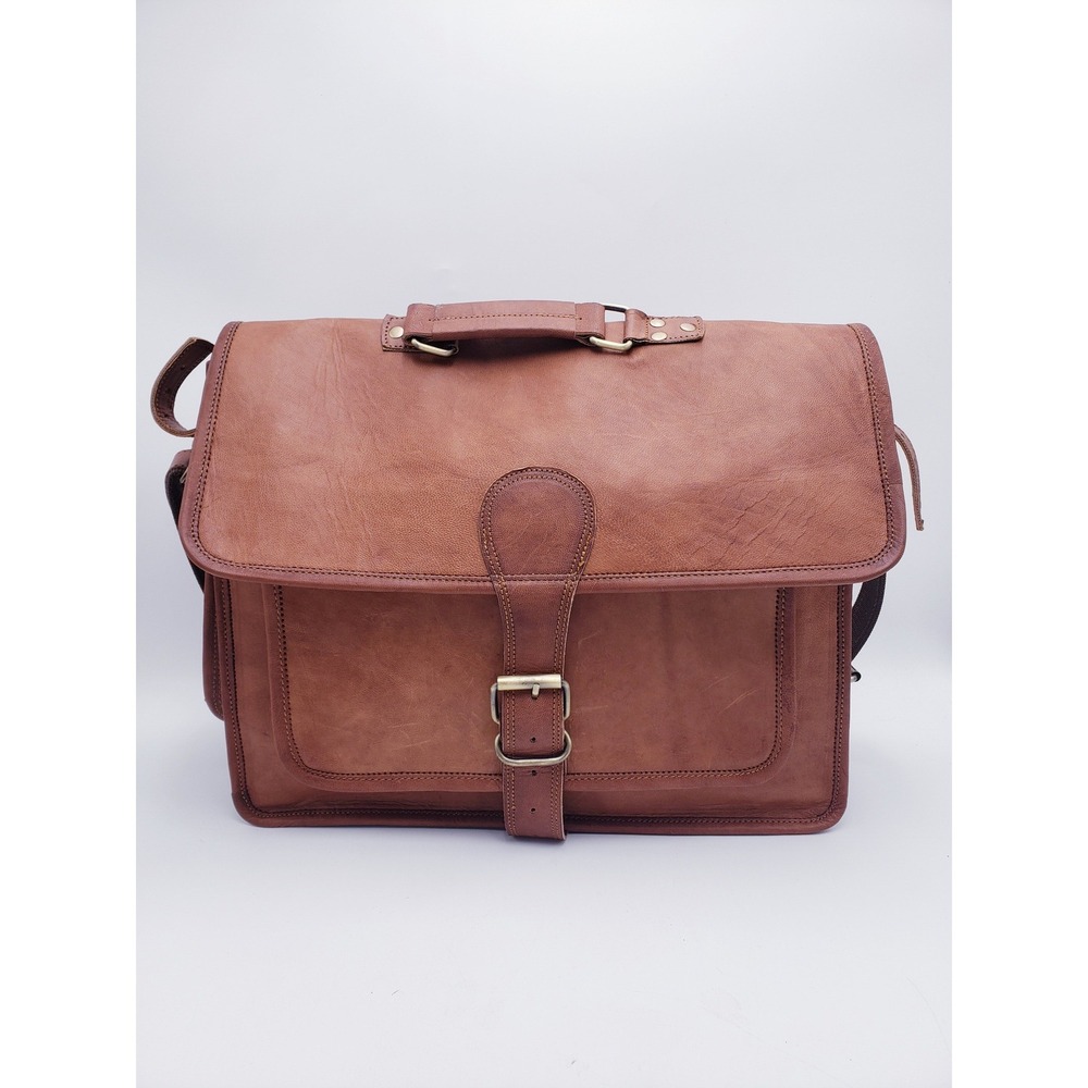 MaheTri Messenger Bag Brown Leather Satchel‎ Laptop Briefcase OS